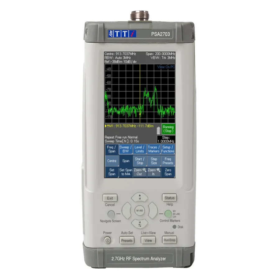Přenosný analyzátor RF spektra Aim TTi PSA2703