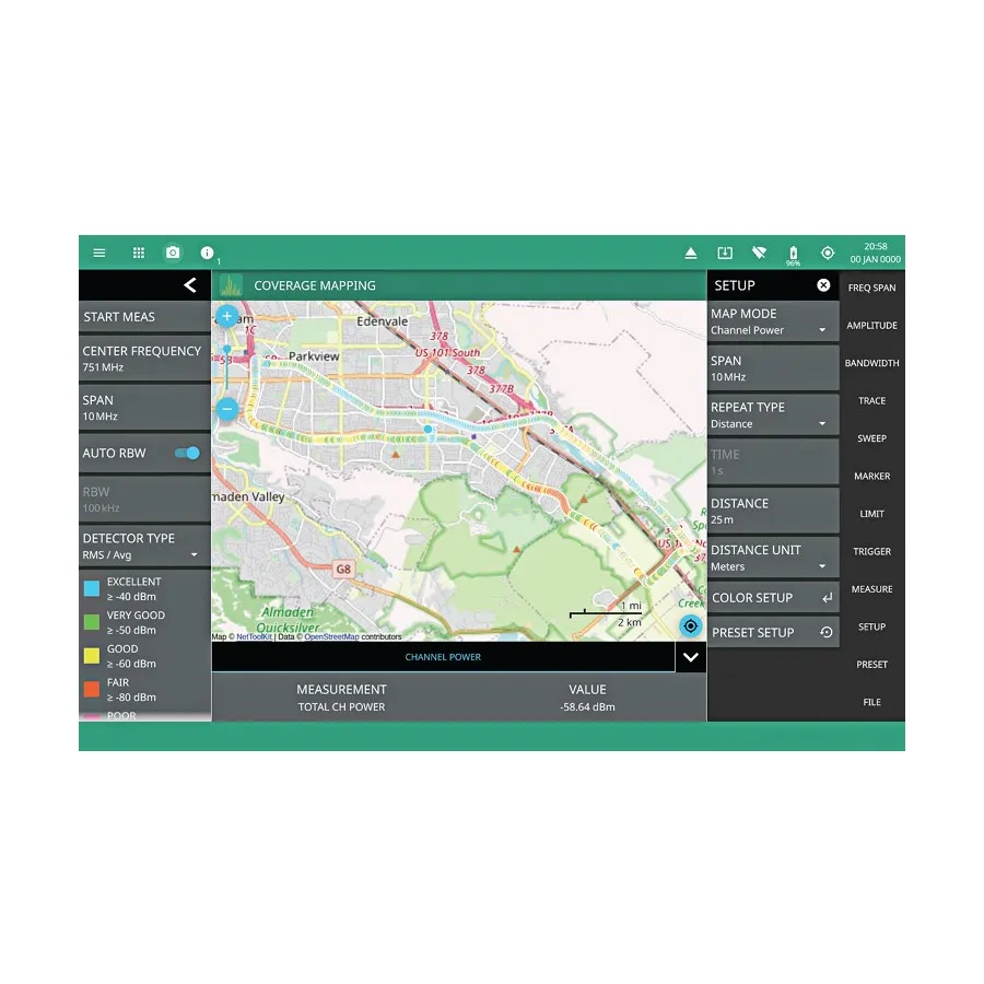 Anritsu MS2070A-3431 Aktualizace softwaru pro mapování pokrytí