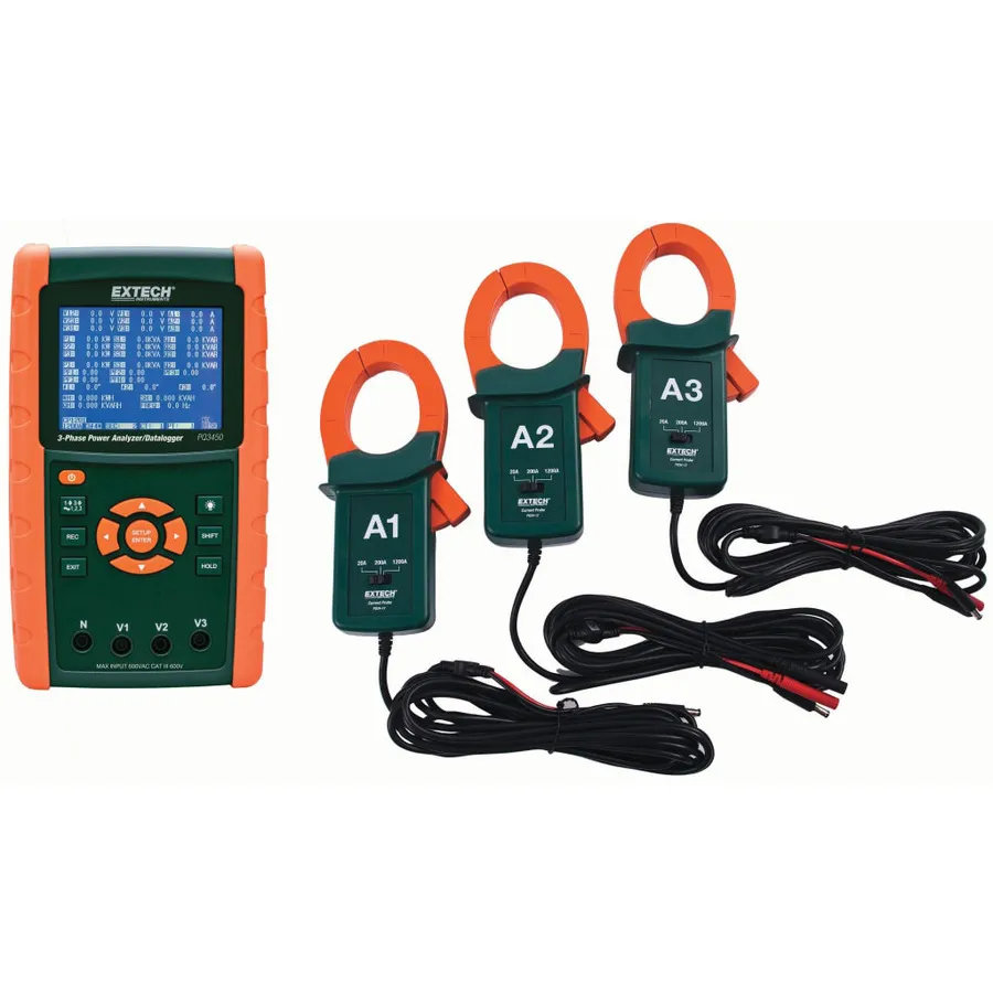 Extech PQ3450-12-NIST Analyzátor elektřiny/Datalogger Kit