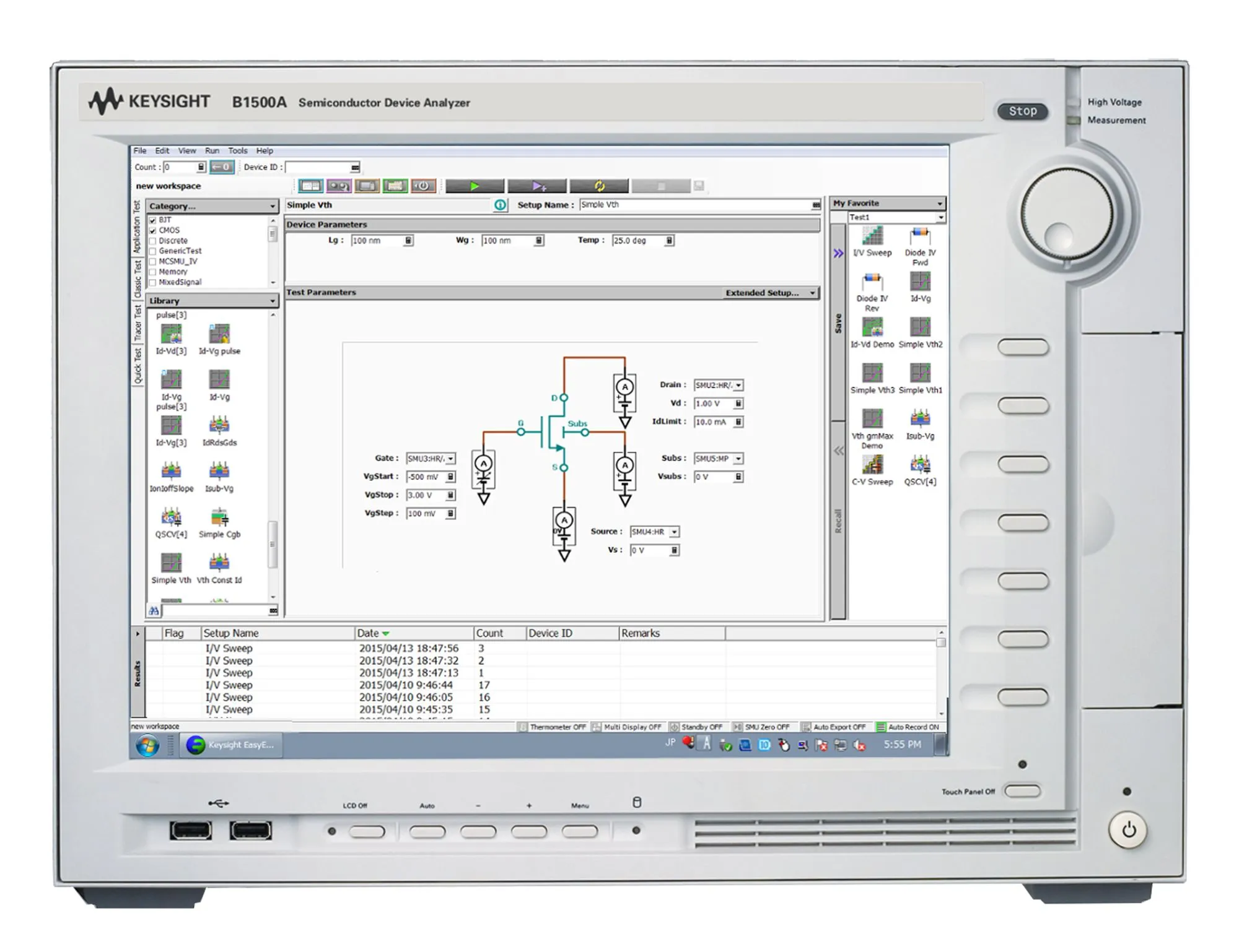 Keysight B1500A Analyzátor polovodičových zařízení