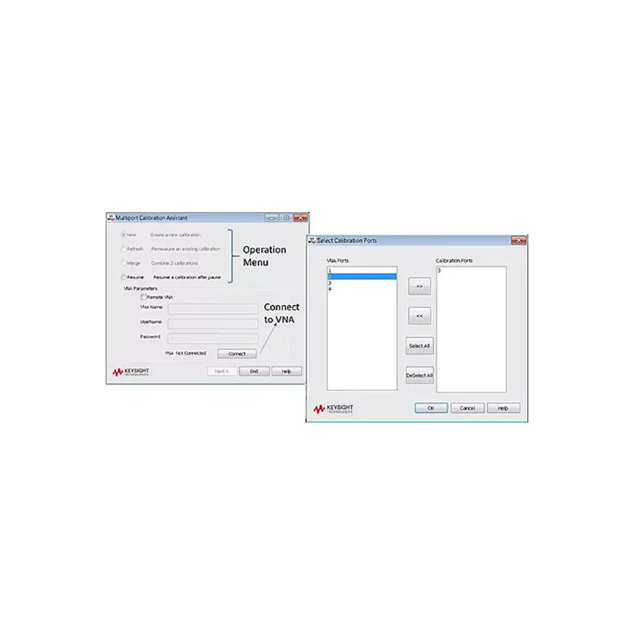Možnost asistenta pro kalibraci více portů Keysight S97552B