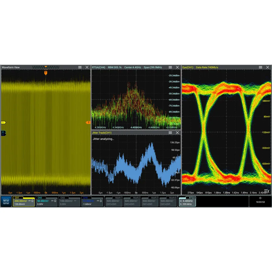 RIGOL DS70000-JITTA Analýza diagramu oka a jitteru