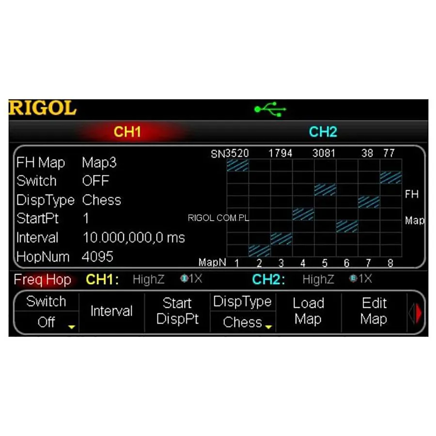 RIGOL FH-DG5000 možnost upgradu frekvenčního skákání
