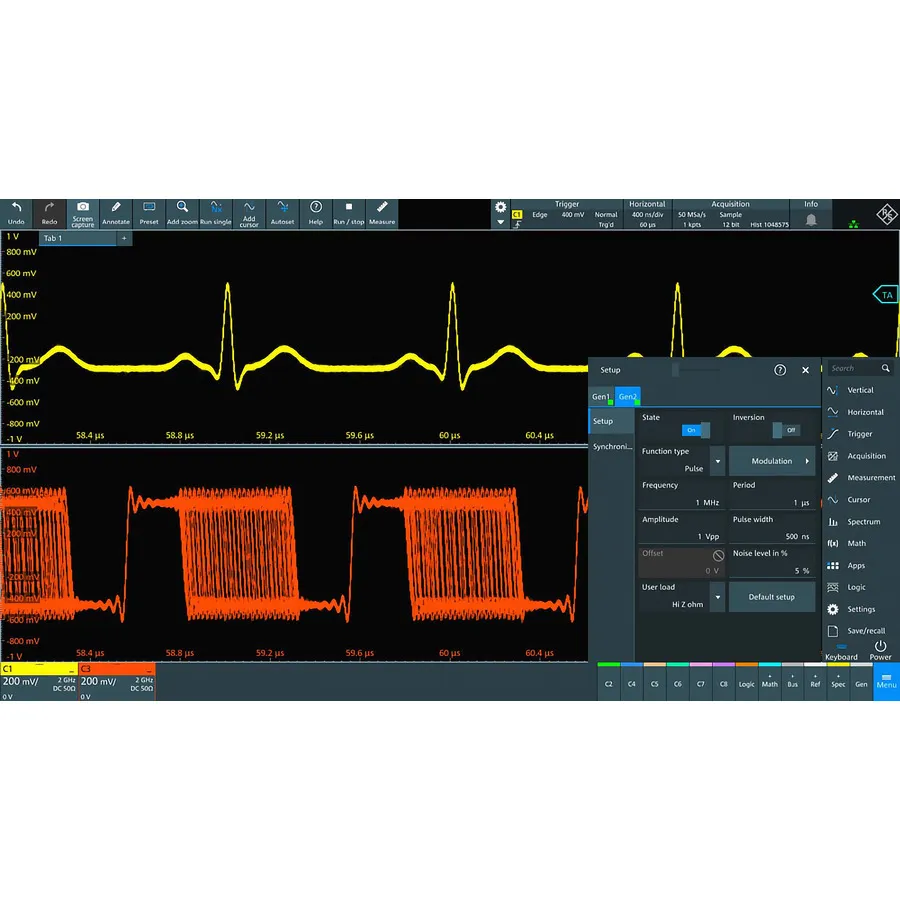 Rohde & Schwarz MXO5C-B6 Volba generátoru libovolných průběhů