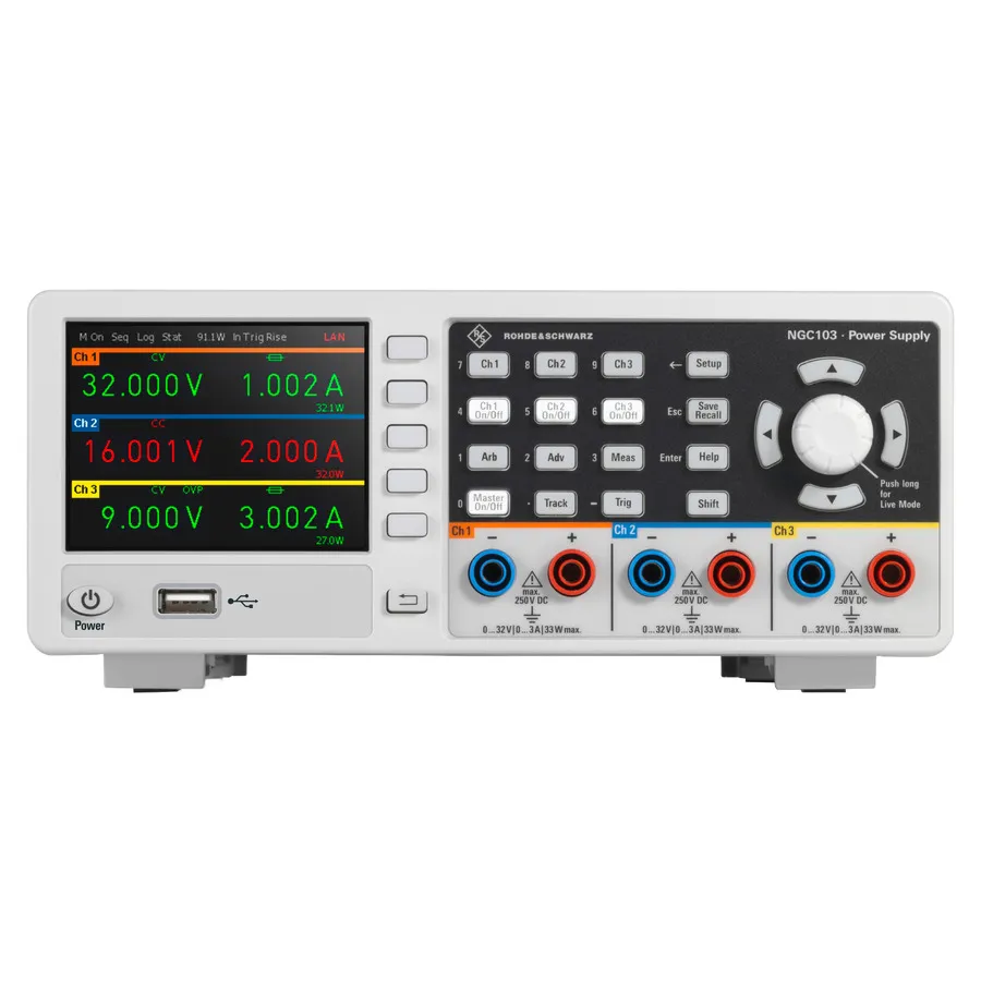 Rohde & Schwarz NGC103 Napájecí zdroj stejnosměrného napětí se třemi výstupy