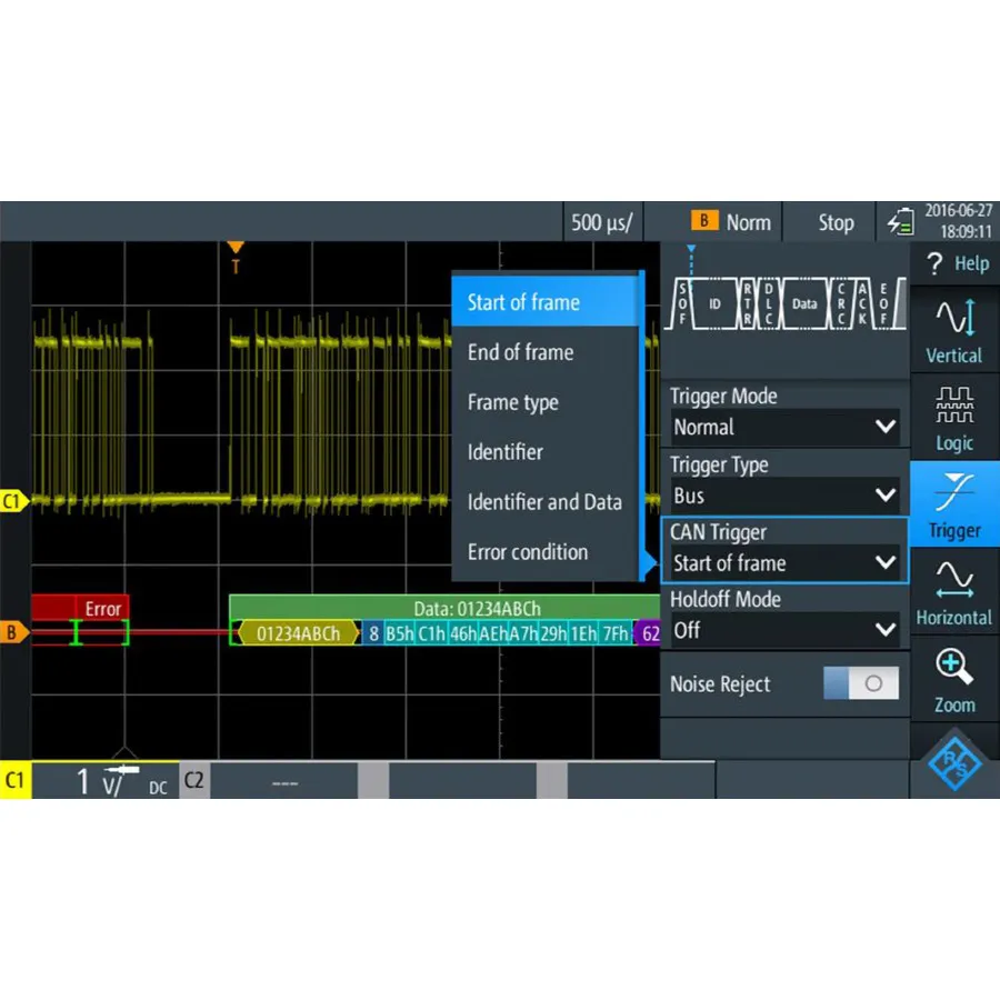 Rohde & Schwarz RTM-K3 CAN/LIN Spouštění a dekódování svazek