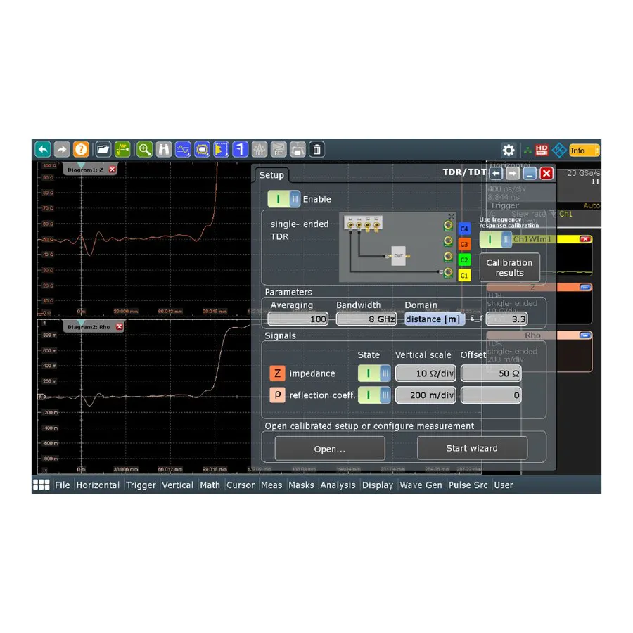 Rohde & Schwarz RTO-K130 Volba analýzy TDR/TDT