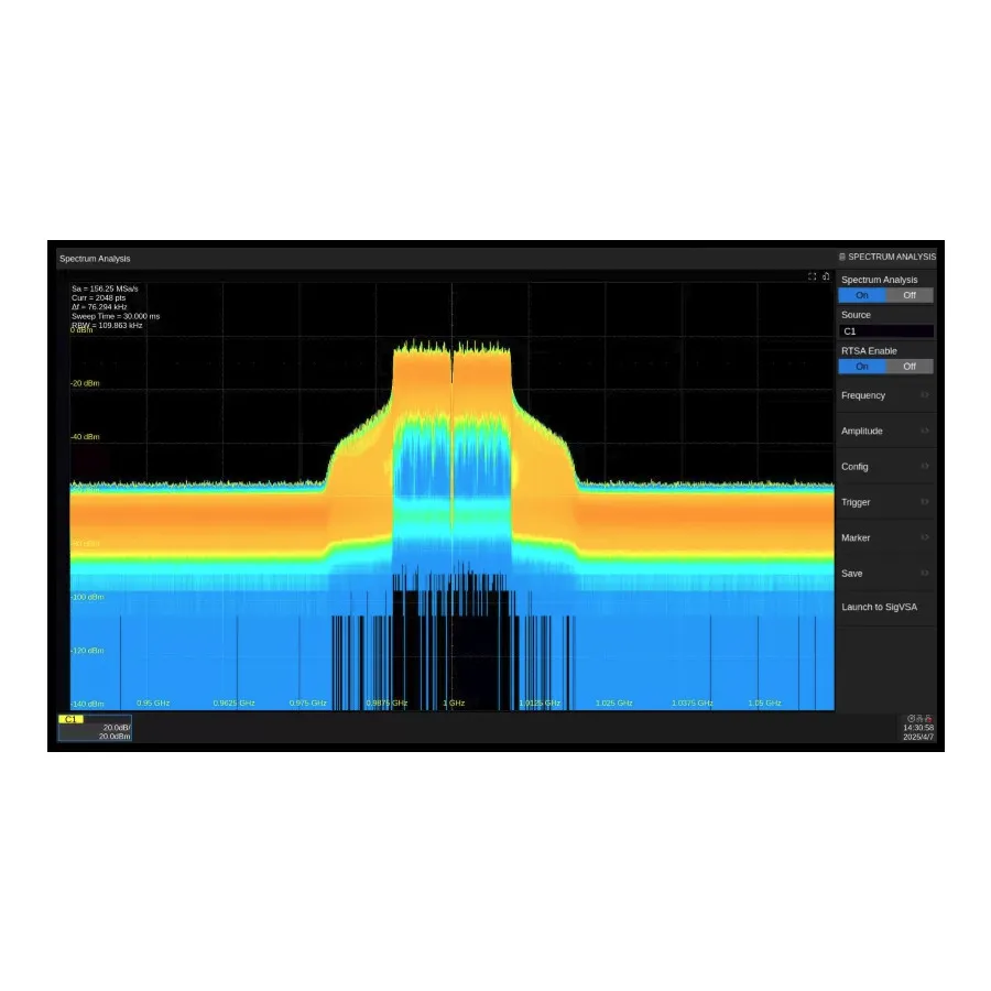 Software pro analýzu signálů Siglent SDS7000A-RFA RTSA/DDC