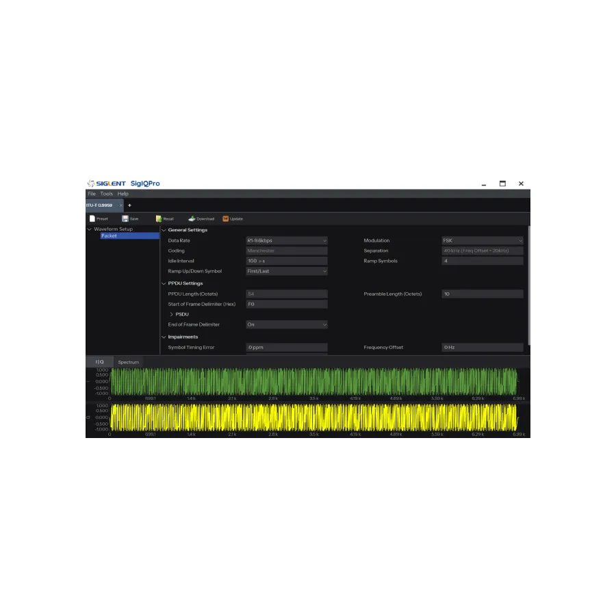 Siglent SigIQPro-IOT Software pro generování signálů IoT