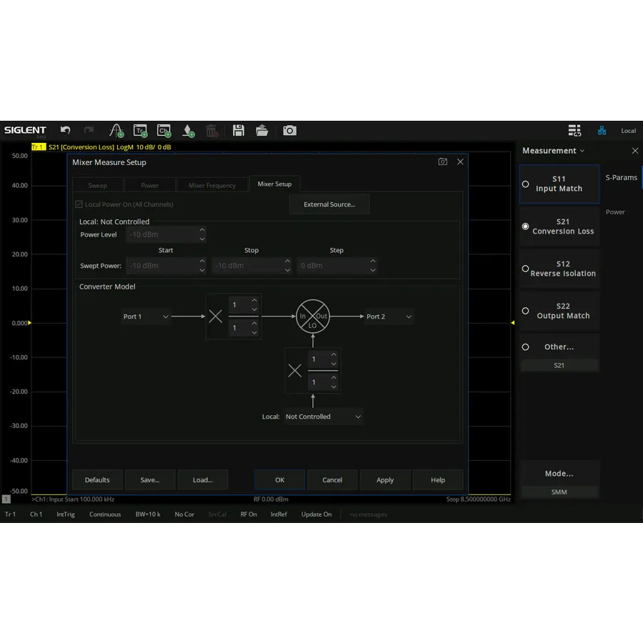 Siglent SNA6000-SMM Software pro měření skalárního míchače