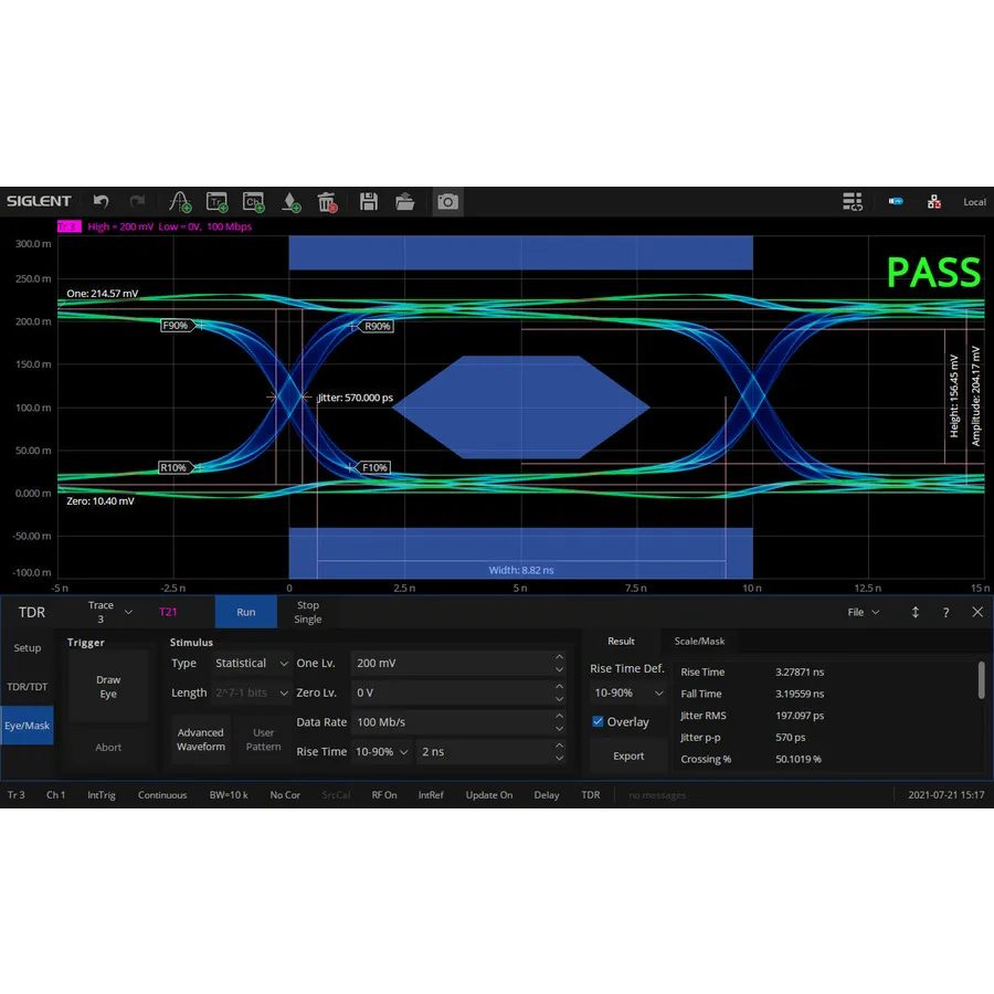 Siglent SNA6000-TDR Vylepšený software pro analýzu v časové doméně